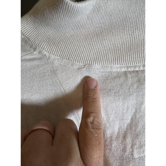 Robert Graham Sweater Mens Large Beige Half Zip Pullover Lightweight Casual - Picture 5 of 6